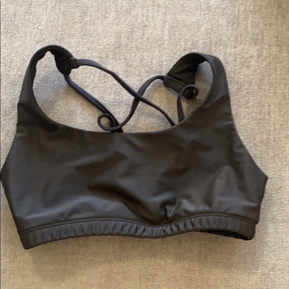 Onzie Flow Black sports bra with cross back